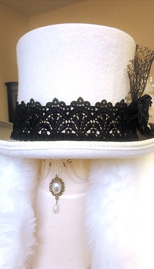 Black and white steampunk top hat