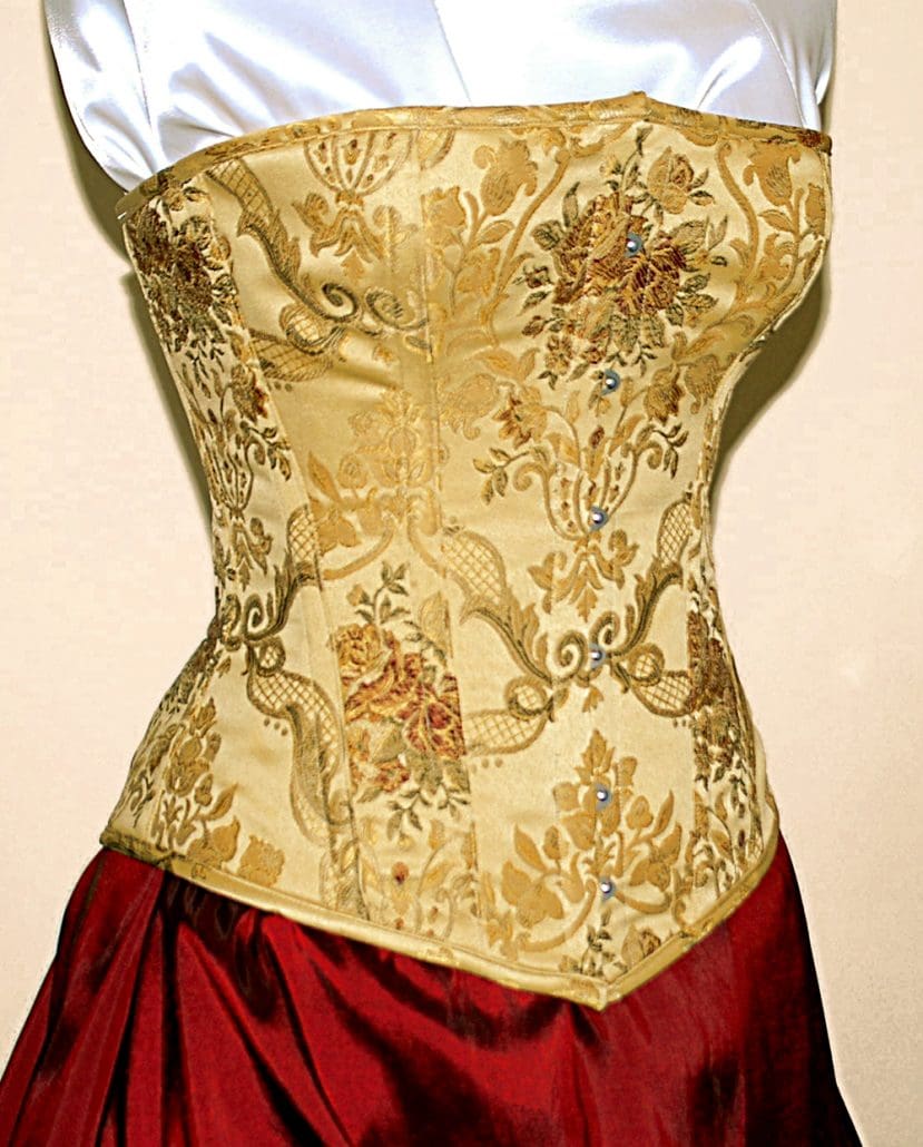 Gold brocade corset Bound By Obsession